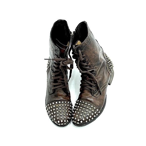 STEVE Madden Studded Lace up Combat Boot - Picture 2 of 8